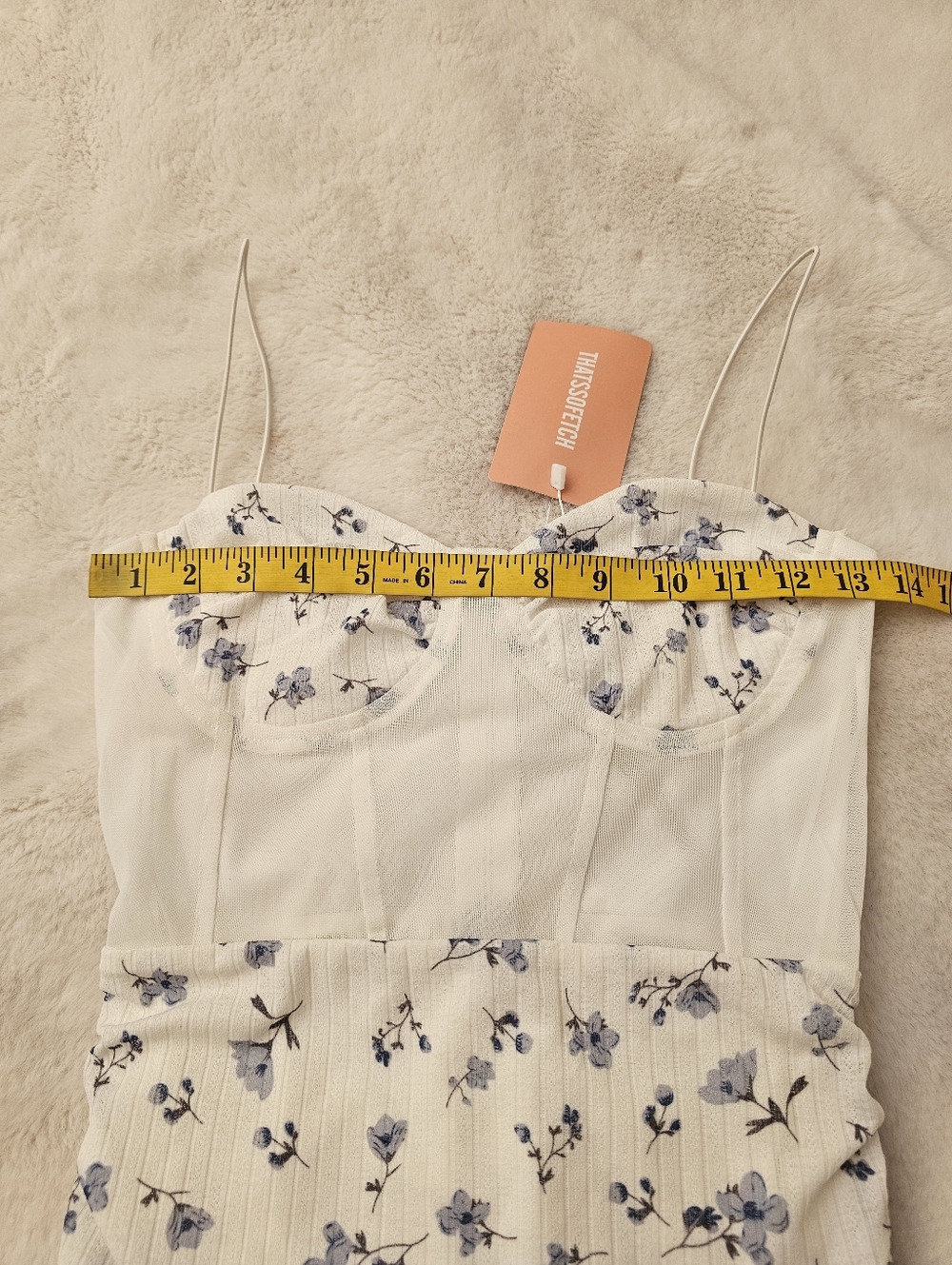 New Thats So Fetch Mieka Ruched Floral Print Mini Dress Size 4 - Picture 7 of 12